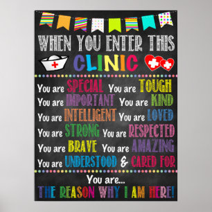 Poster Gabinete de Saúde Escolar Poster, Clínica Pediátri