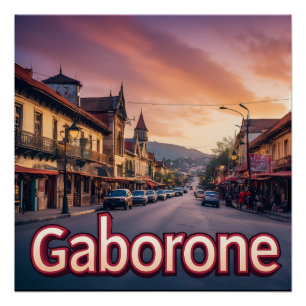 Póster Gaborone Orgulho da Cidade do Botsuana 📍