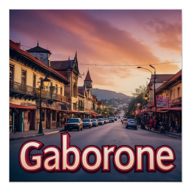 Póster Gaborone Orgulho da Cidade do Botsuana 📍 (Frente)