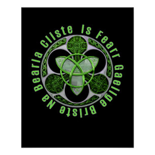 Póster Gaélico Celta Irlandês Dizendo Irlanda - Trinity