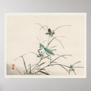 Poster Gafanhoto de Kōno Bairei (1844-1895)