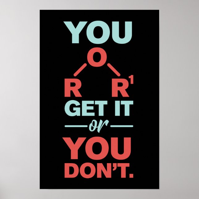 Poster Gag de Química que você ganha ou não é professor (Frente)