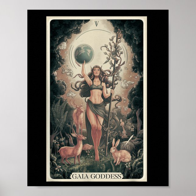 Poster Gaia Deusa Grega Mãe Dia da Terra Nação Natureza (Frente)