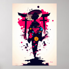 Poster Gaiola Elegante sob o Portão Torii