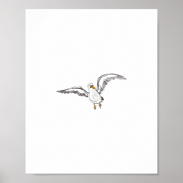 Poster Gaivota branca (Frente)