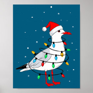 Poster Gaivota Engraçada Amante de Pássaros Natal