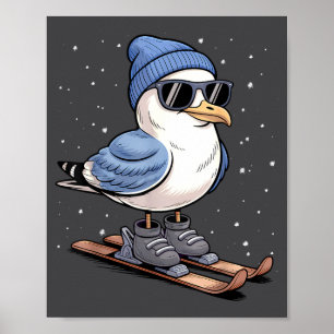 Poster Gaivota Legal De Esqui - Gaivotas De Inverno Nórdi
