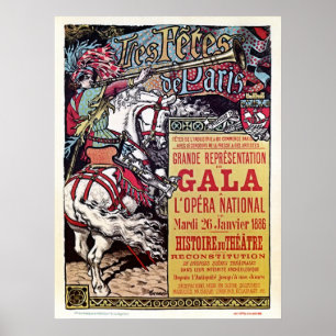 Póster Gala medieval do vintage do estilo da ópera