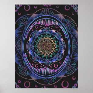 Poster Galactic Bloom Mandala