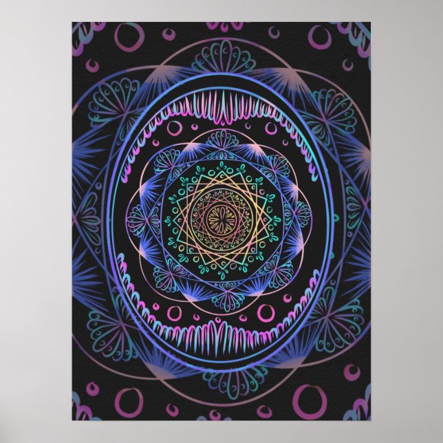 Poster Galactic Bloom Mandala (Frente)