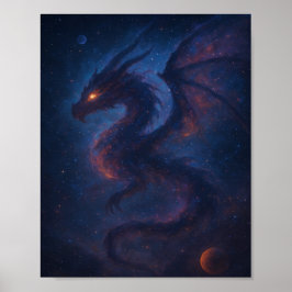 Poster Galactic Dragon Nebula Fantasy