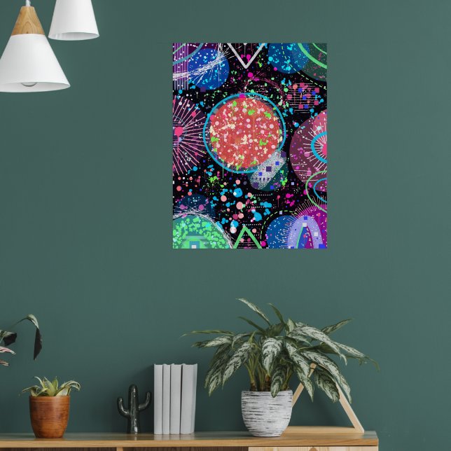 Poster Galactic Neighborhood: Abstract Art  Postcard (Sala de Estar 1)