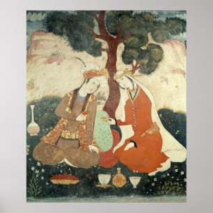 Póster Galante da cena da era de Shah Abbas mim
