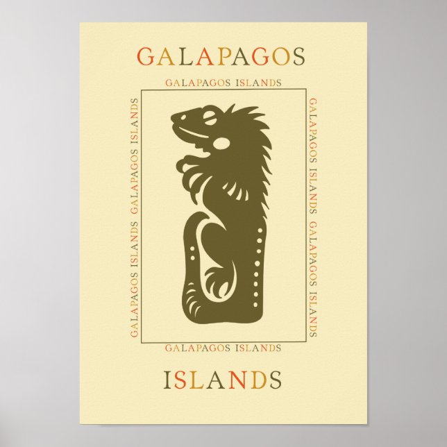 Póster Galápagos Iguana (Frente)