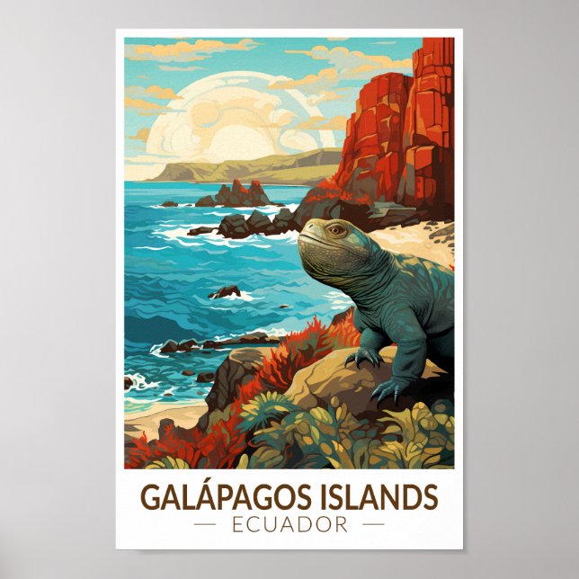 Poster Galápagos Ilhas Viagem de Arte (Frente)