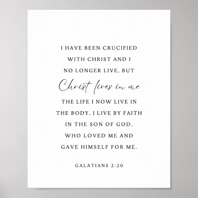 Poster Gálatas 2:20 Cristo vive em mim (Frente)