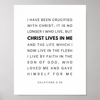 Poster Gálatas 2:20 Cristo vive em mim
