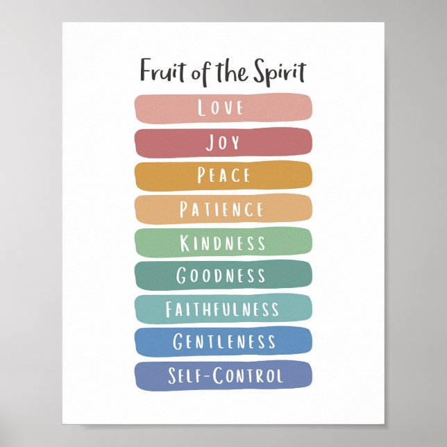 Poster Gálatas 5:22-23 Fruto do Espírito (Frente)