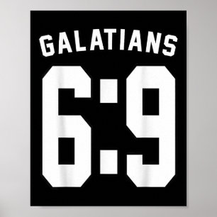 Poster Galatianos 6_9 Esporte Jersey Motivação Cristã A