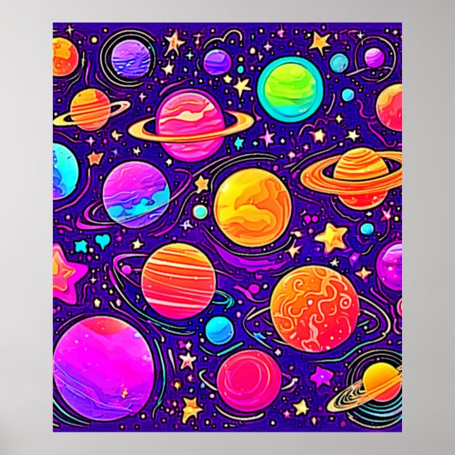 Poster Galáxia Caprichosa em Tons Suaves (Frente)