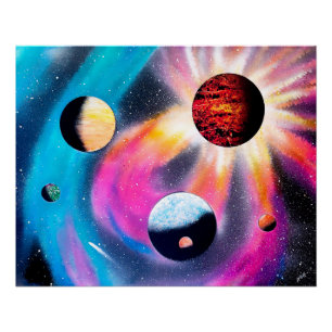 Póster Galáxia Colorida