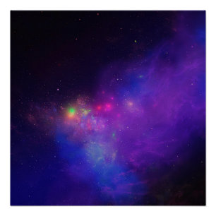 Póster Galáxia com espaço profundo brilhante