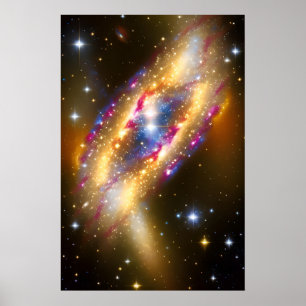 Poster Galáxia Cósmica brilhando magnificamente no espaço