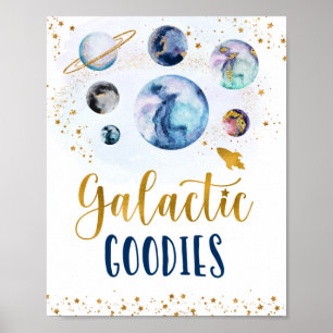 Poster Galáxia das Goodias Galáxias Azul Espaço Dourad