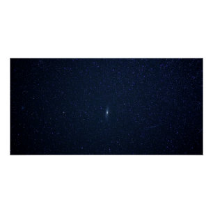Póster Galáxia de Andrômeda Noite Estrelada Azul Meia-Noi