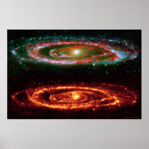 Póster Galáxia do Andromeda em 36x24 Vermelho-UV (36x24)