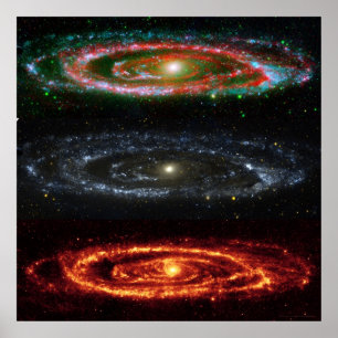 Póster Galáxia do Andromeda em 48x48 Vermelho-Vis-UV