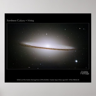 Póster Galáxia do Sombrero, de Hubble dos mosaicos o
