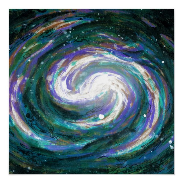 Póster Galáxia Emerald e Purple (Frente)