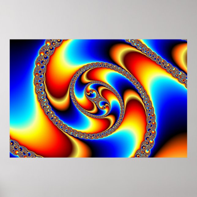 Poster Galáxia Espiral - Arte Fractal (Frente)