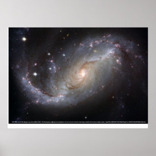 Póster Galáxia espiral barrada NGC 1672