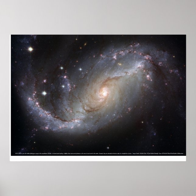 Póster Galáxia Espiral Barred NGC 1672 (Frente)
