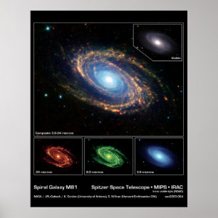 Poster Galáxia espiral M81 - telescópio espacial de