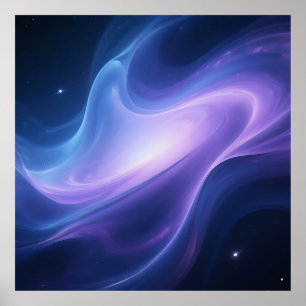 Poster Galáxia Espiral Nebulosa Cósmica Abstrata