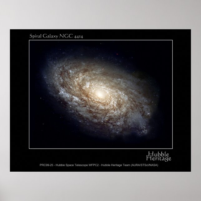 Póster Galáxia Espiral NGC 4414 Foto do Telescópio Hubble (Frente)