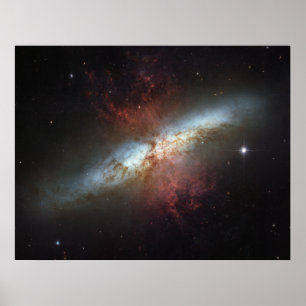 Poster Galáxia M82 de Starburst