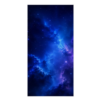 Póster Galáxia Nebulosa Azul Profunda