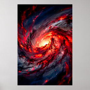 Poster Galáxia Nebulosa Espacial Carvão Apocalíptico Verm