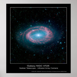 Poster Galáxia NGC 4725 - telescópio espacial de Spitze
