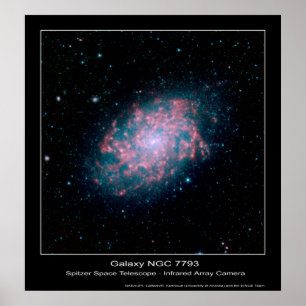Póster Galáxia NGC 7793 - telescópio espacial de Spitze