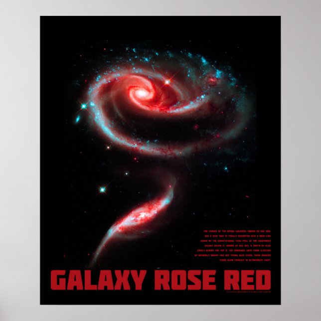 Poster Galáxia Rosa Vermelho (Frente)