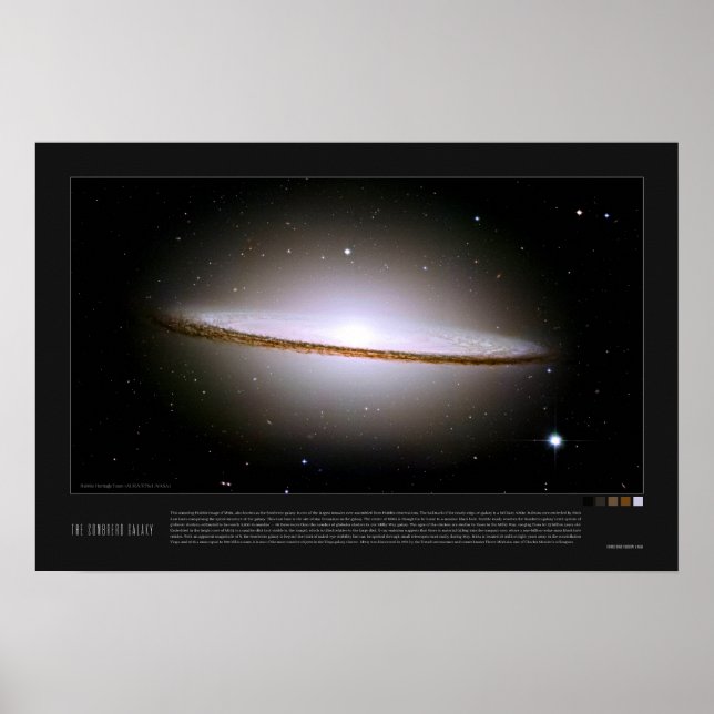 Poster Galáxia Sombrero (Messier 104, M104) (Frente)