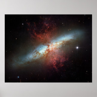 Póster Galáxia Starburst M82