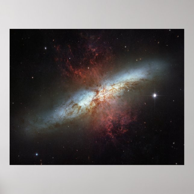 Póster Galáxia Starburst M82 (Frente)
