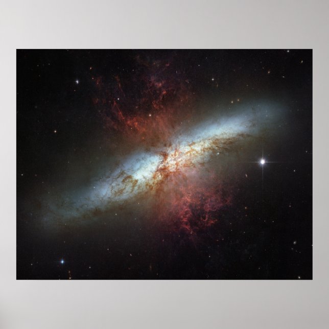 Poster Galáxia Starburst M82 (Frente)