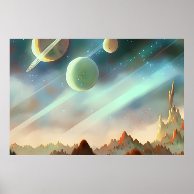 Poster Galáxia, Universo, Estrelas, Espaço Exterior (Frente)
